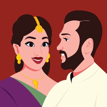 Love tenderness and romantic feelings concept. Young loving smiling couple boy and girl vector