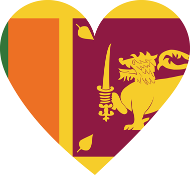 Sri Lanka flag in the shape of a heart. png