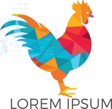 Rooster vector logo design.