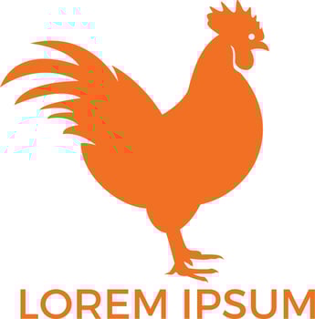 Rooster vector logo design.