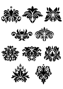 Floral design elements set vector