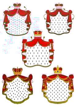 Heraldic red royal mantles set vector