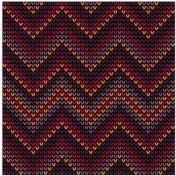 Knitted seamless pattern with colored frills vector