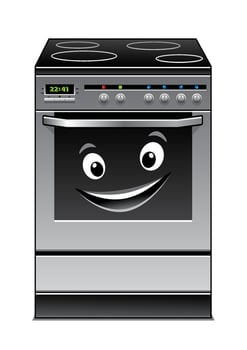 Fun modern stove kitchen appliance vector