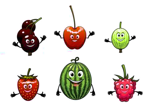Happy friendly fruit vector