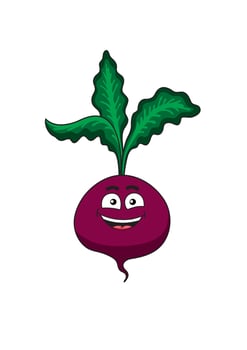 Cheerful happy cartoon beetroot vegetable vector