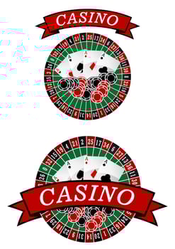 Casino roulette with gambling elements vector