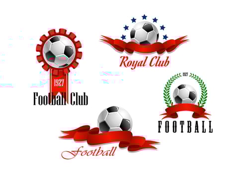 Four football and soccer emblems vector
