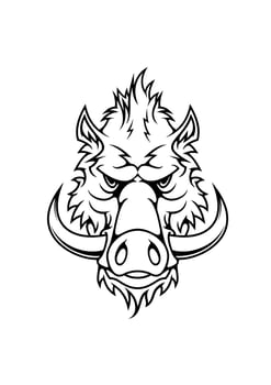 Head of a fierce wild boar vector