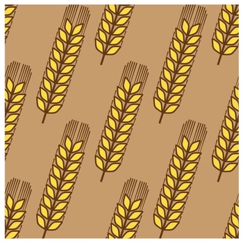Seamless pattern of wheat ears vector