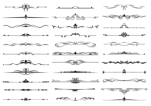 Borders and dividers decorative ornate elements vector