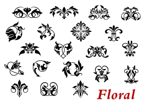 Floral ornamental elelments and vignettes vector