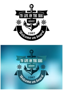 Marine heraldic label vector