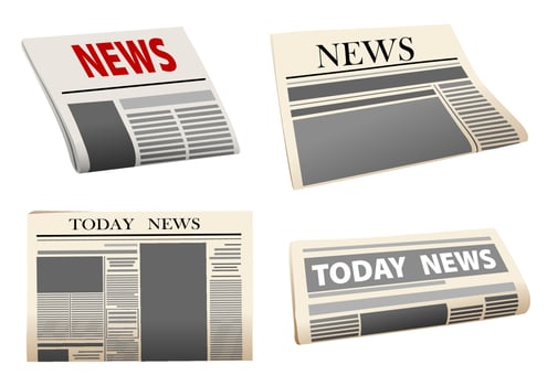 Folded newspaper icons vector