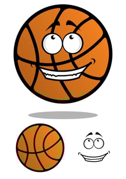 Cartoon classic orange basketball ball vector