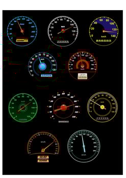 Sppeedometers and speed dials vector