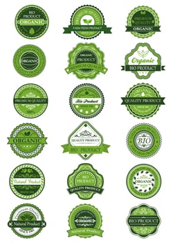 Organic or natural product labels and banners set vector