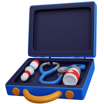 3d rendering blue medical kit isolated png