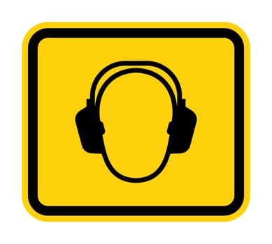 Hearing Protection Symbol Floor Sign vector