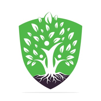 Family Tree And Roots Logo Design. Family Tree Symbol Icon Logo Design. vector