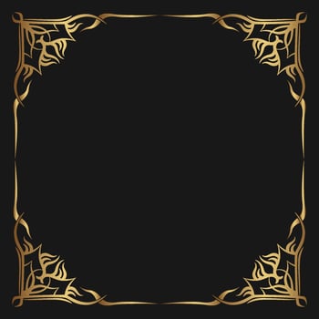 gold vintage frame border ornament vector
