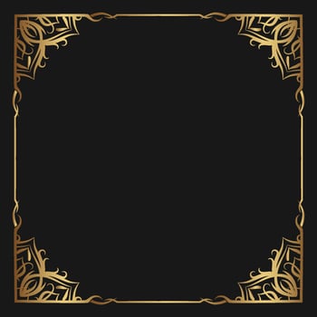 gold vintage frame border ornament vector