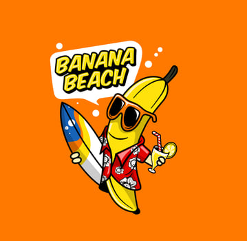 Banana Beach vector illustration