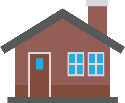 outline drawing house front elevation view. png