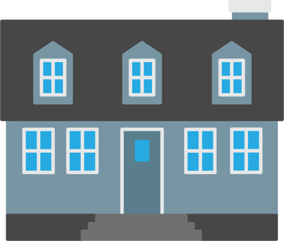 outline drawing house front elevation view. png