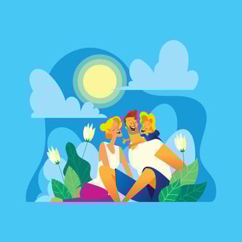 Having Fun With Family vector