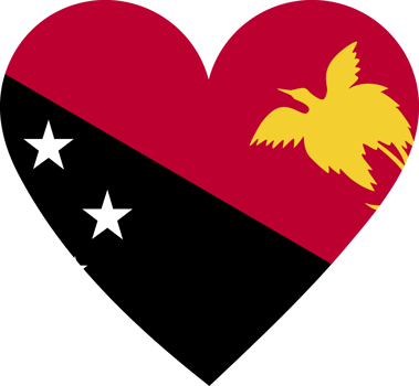 New Guinea flag in the shape of a heart. png