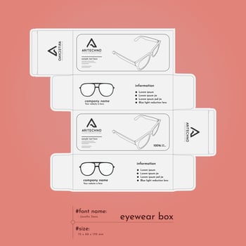 light block eyewear glasses die cut box vector