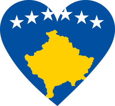 Kosovo flag in the shape of a heart. png