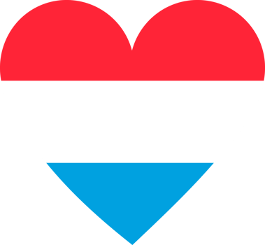 Luxembourg flag in the shape of a heart. png