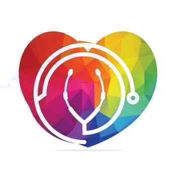 Stethoscope with heart medical vector logo design. Medical vector logo design.