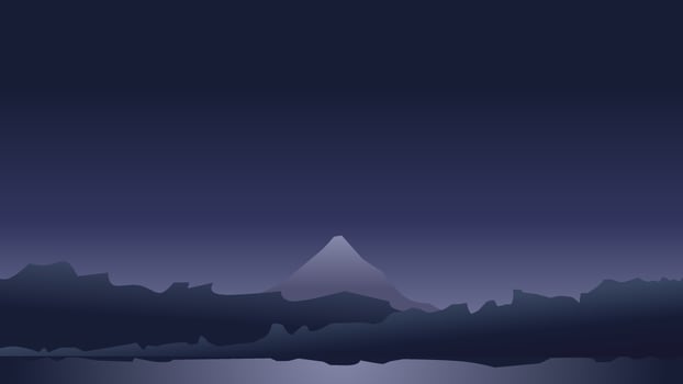 Night sky mountain landscape vector
