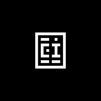 CI initial logo with square rectangular shape style vector