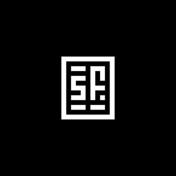 SF initial logo with square rectangular shape style vector
