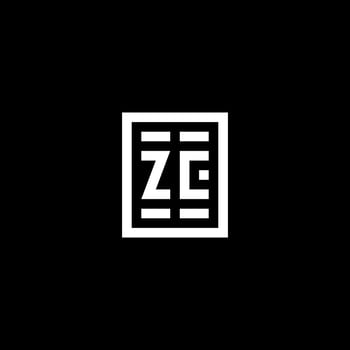 ZC initial logo with square rectangular shape style vector
