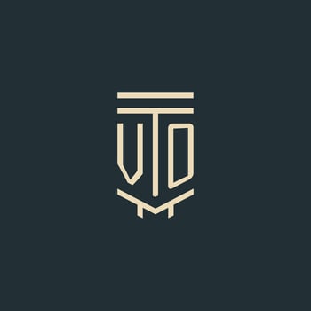 VO initial monogram with simple line art pillar logo designs vector