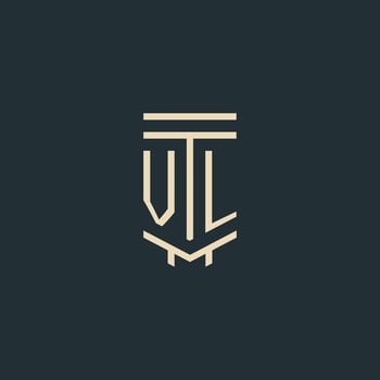VL initial monogram with simple line art pillar logo designs vector