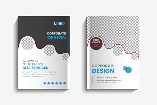 Modern and creative professional business corporate book cover print design template in a4 vector