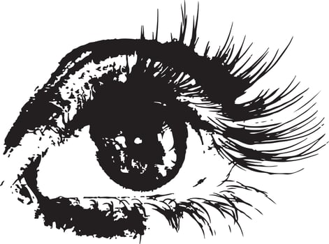 Silhouette of Woman Eye Vector in a Flat Style
