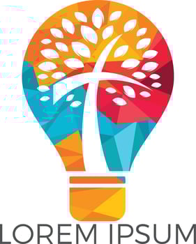 Church logo design. Ministry Logo Design for Church. The Lamp of Jesus Christ. God's lamp sign. vector