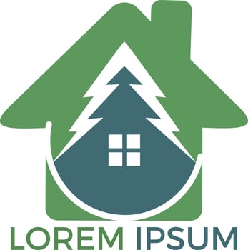 Green House Logo Design. Eco House Vector Logo Design.