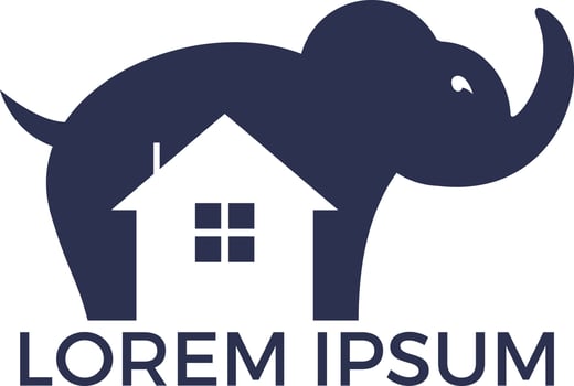 Elephant House logo design. vector