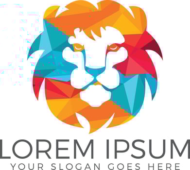 Lion head logo vector design. lion king head sign concept.