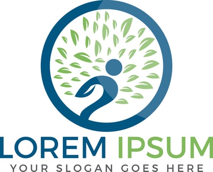 Human tree vector logo design. Health and nature logo concept.