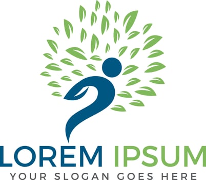 Human tree vector logo design. Health and nature logo concept.