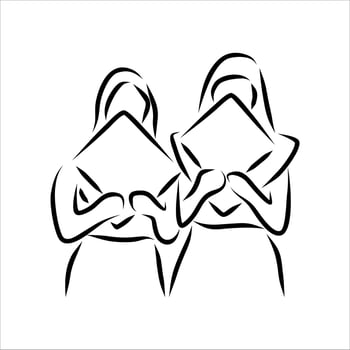 Line drawing of graduation vector
